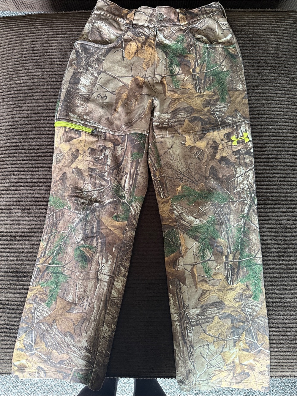 Under Armour Realtree Camo Pants with Lime Accent